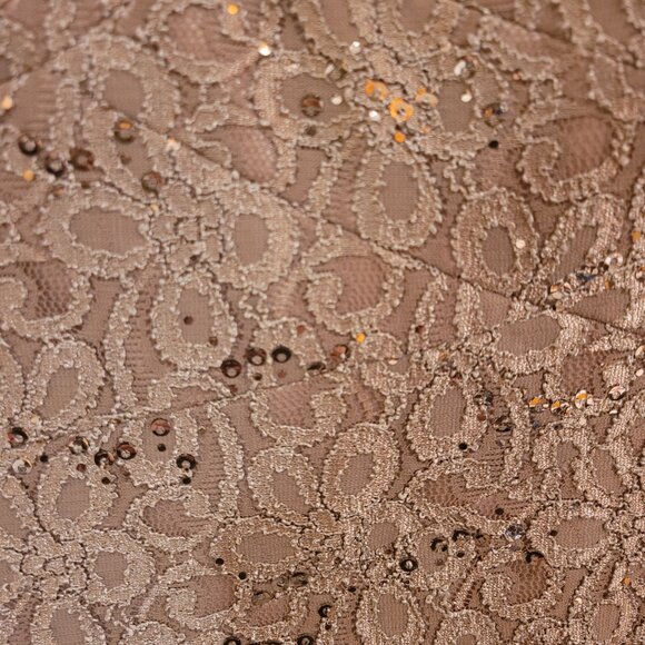 Jax Sequined Lace Illusion Cocktail Dress Champaigne Size 8 - Picture 3 of 16